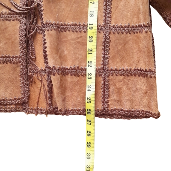 Outbrook Suede Leather Patchwork Shacket Jacket Women's Medium - Picture 13 of 16